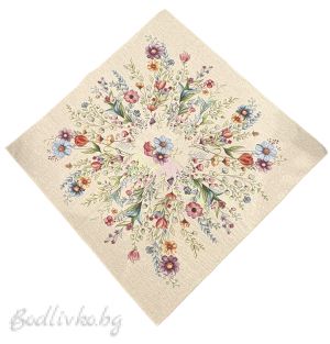 КАРЕ ЖАКАРД, МИКС ОТ ЦВЕТЯ, 100/100СМ. 