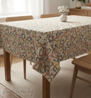 ПОКРИВКА ЗА МАСА, Цветя 3D, ХИДРОФОБИРАНА