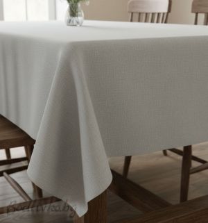 ПОКРИВКА ЗА МАСА, Едноцветна- Светло сиво с лек меланж , ХИДРОФОБИРАНА