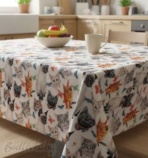 ПОКРИВКА ЗА МАСА, Котки 5D, ХИДРОФОБИРАНА