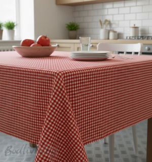 ПОКРИВКА ЗА МАСА, Каре- червено,  ХИДРОФОБИРАНА