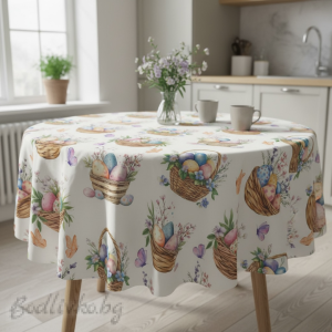 ПОКРИВКА ЗА МАСА, Великден Кошничка с яйца, ХИДРОФОБИРАНА