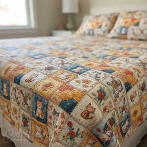 ПОКРИВКА ЗА ЛЕГЛО/ ОДЕЯЛО– ПИКЕ- Котета,  100%  памук