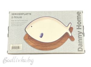 ПОРЦЕЛАНОВА ЧИНИЯ НА DANNY HOME С ФОРМАТА НА РИБА 26х15 СМ.