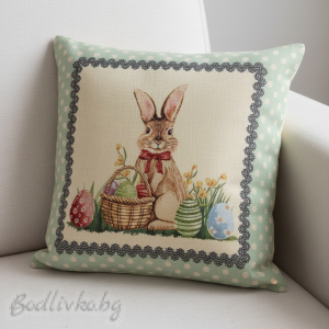 КАЛЪФКА за възглавничка, Великденски заек, 45/45см.