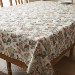 ПОКРИВКА ЗА МАСА ЖАКАРД, Зайчета-  НАЛИЧНА В няколко РАЗМЕРА