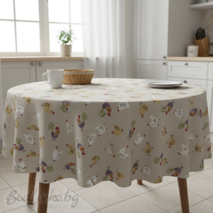 ПОКРИВКА ЗА МАСА, Шарени кокошки, ПАНАМА, 87% памук