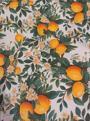 ПОКРИВКА ЗА ЛЕГЛО/ ОДЕЯЛО– ПИКЕ-Лимони,  100%  памук