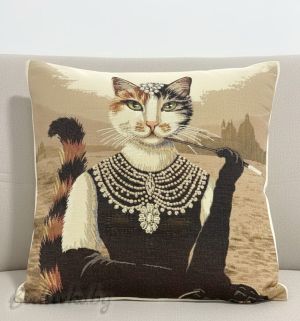 КАЛЪФКА за възглавничка, ДАМА КОТКА, 45/45см.