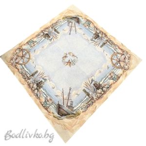 КАРЕ ЖАКАРД,МОРСКА ТЕМА ГЛАРУС, 100/100СМ. 