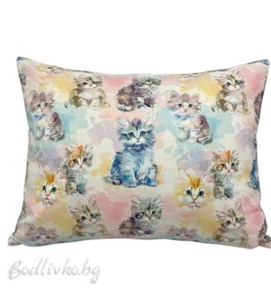 СПАЛЕН КОМПЛЕКТ, БОНБОНОВИ КОТЕТА, 100% памук/ 5Д, ранфорс, 4 части