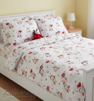 КОМПЛЕКТ ЗА ЕДИНИЧНО ЛЕГЛО, КАЛИНКИ, 100% натурален памук (ПОПЛИН), 3 части