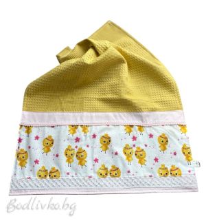 Хавлия за ръце/лице, за кухня или баня, горчица с пиленца – 40/60 см., hand made