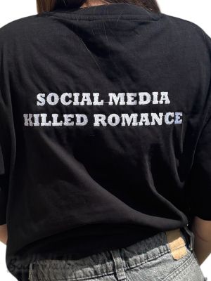 Тениска с бродерия, oversize, размер С-М