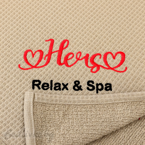 Хавлия за SPA и сауна с бродерия HERS – Relax & Spa, 80×155 см, 100% памук