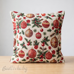 КАЛЪФКА за възглавничка, Коледни играчки,ЖАКАРД, 45/45см.
